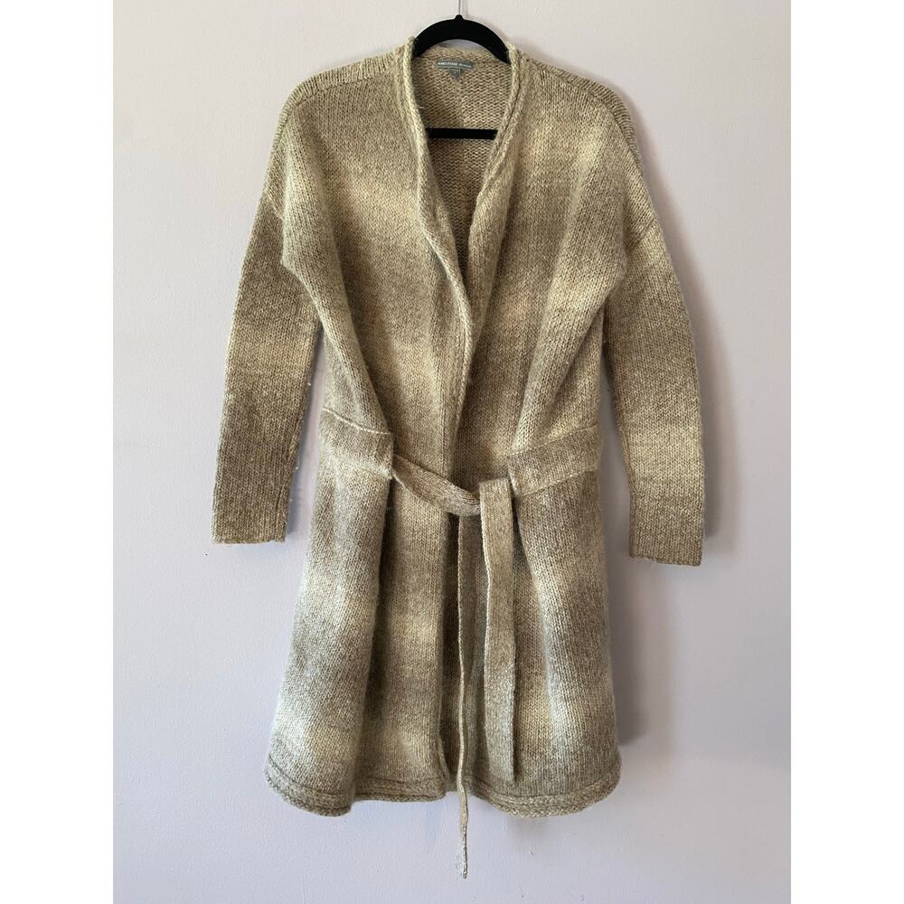 James Perse Tan Gray Duster Cardigan Lounge Alpaca Wool Blend Minimalist 3/Large